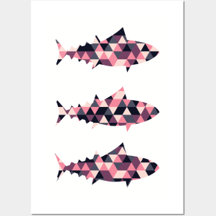 Sushi Chef Geometric Tuna T-Shirt Posters and Art